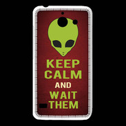 Coque Huawei Y550 Keep Calm and Wait Alien Rouge