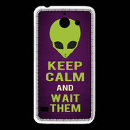Coque Huawei Y550 Keep Calm and Wait Alien Violet