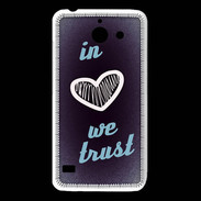 Coque Huawei Y550 In Love We trust Bleu ZG