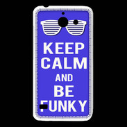 Coque Huawei Y550 Keep Calm Funky Bleu