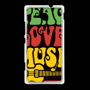 Coque Sony Xpéria SP Peace Love Music