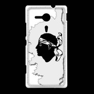Coque Sony Xpéria SP Carte de la Corse avec tête 5