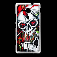Coque Sony Xpéria SP Tête de mort Graffiti couleur
