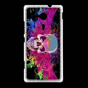 Coque Sony Xpéria SP Tête de mort design et colorée