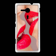 Coque Sony Xpéria SP Bouche sexy Lesbienne et rouge à lèvres gloss