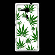 Coque Sony Xpéria SP Feuille de cannabis sur fond blanc