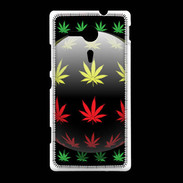 Coque Sony Xpéria SP Effet cannabis sur fond noir