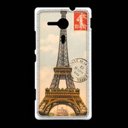 Coque Sony Xpéria SP Vintage Tour Eiffel carte postale