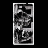 Coque Sony Xpéria SP Pompiers en noir et blanc