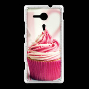 Coque Sony Xpéria SP Cup cake rose et blanc