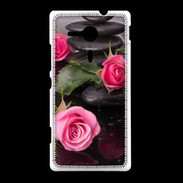 Coque Sony Xpéria SP Rose et Galet Zen