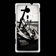 Coque Sony Xpéria SP Ancre en noir et blanc