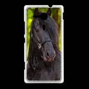 Coque Sony Xpéria SP Portrait de cheval noir 10