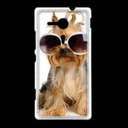 Coque Sony Xpéria SP Chien Yorkie avec lunette de soleil