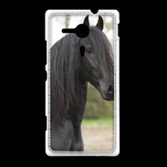 Coque Sony Xpéria SP Magnifique cheval noir 5