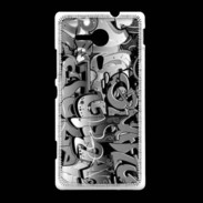 Coque Sony Xpéria SP graffiti seamless background en noir et blanc