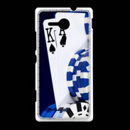 Coque Sony Xpéria SP Poker bleu et noir