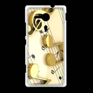 Coque Sony Xpéria SP Portée de notes en or