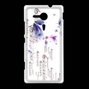 Coque Sony Xpéria SP Papillons et notes de musique