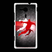 Coque Sony Xpéria SP Illustration Handball en noir et rouge