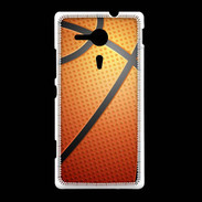 Coque Sony Xpéria SP Effet Ballon de basket orange et noir
