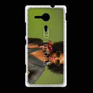 Coque Sony Xpéria SP Femme metisse noire 3