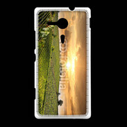 Coque Sony Xpéria SP Couché de soleil sur champs de vignes