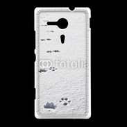 Coque Sony Xpéria SP Traces de pas d'animal dans la neige