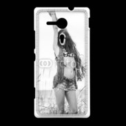 Coque Sony Xpéria SP Hippie noir et blanc