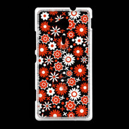 Coque Sony Xpéria SP Fond motif floral 750 