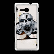 Coque Sony Xpéria SP Carte tête de mort trèfle