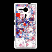 Coque Sony Xpéria SP Skull en fleurs