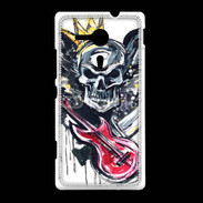 Coque Sony Xpéria SP Tête de mort et guitare