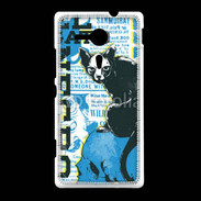 Coque Sony Xpéria SP Tête de Mort Chat noir