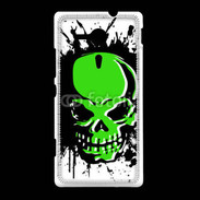 Coque Sony Xpéria SP Tête de mort en vert et noir