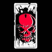 Coque Sony Xpéria SP Tête de Mort en Rouge et Noir