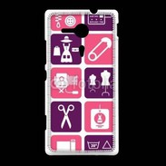 Coque Sony Xpéria SP Fond symboles couturière