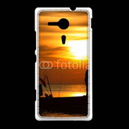 Coque Sony Xpéria SP Couché de soleil pêcheur