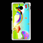 Coque Sony Xpéria SP Cartoon nature et arc en ciel