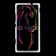 Coque Sony Xpéria SP Vector image of an horse on black back 50