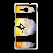 Coque Sony Xpéria SP Danseuse yoga temple couché de soleil