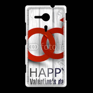 Coque Sony Xpéria SP Saint valentin sur fond bois