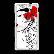 Coque Sony Xpéria SP Visage glamour noir et rouge