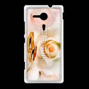 Coque Sony Xpéria SP Alliance sur fond de rose
