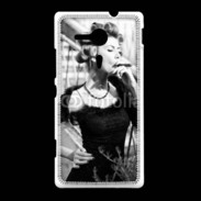 Coque Sony Xpéria SP Aristocrate en noir et blanc