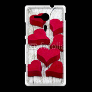 Coque Sony Xpéria SP Coeur en bois