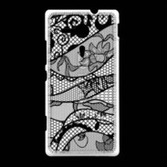 Coque Sony Xpéria SP Tissus glamour noir et blanc