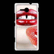 Coque Sony Xpéria SP Bouche sexy rouge à lèvre gloss rouge fraise