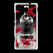 Coque Sony Xpéria SP Bouteille alcool pétales de rose glamour
