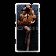 Coque Sony Xpéria SP Femme glamour câlin nounours